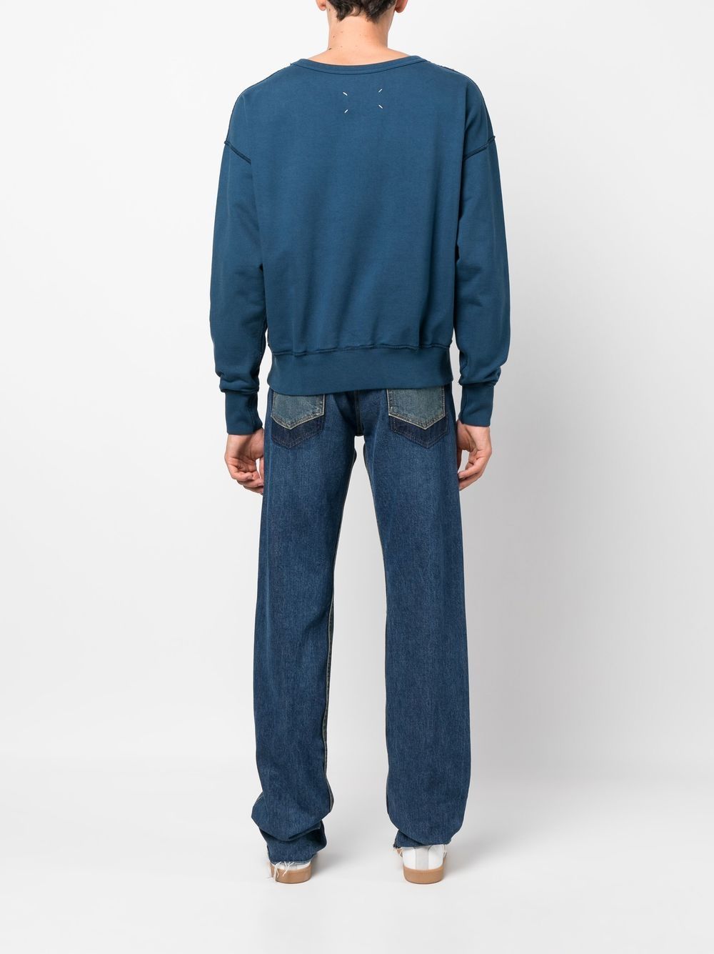 Shop Maison Margiela Embroidered-logo Detail Sweatshirt In Blau