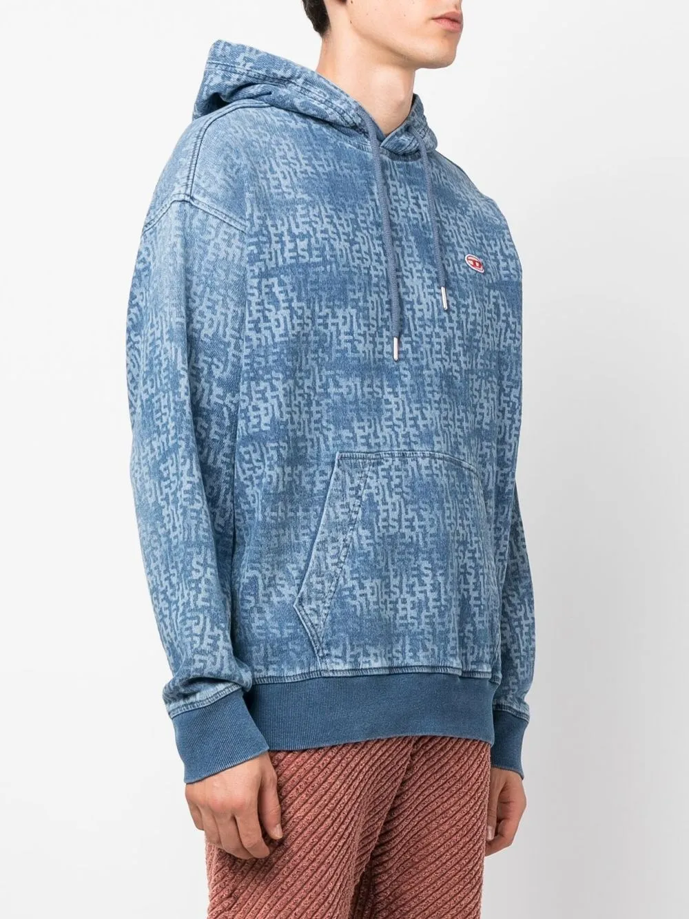  Diesel Hoodie Mit Kordelzug   Blau 