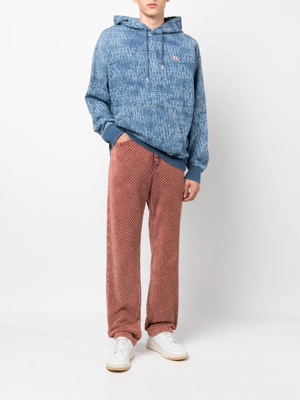  Diesel Hoodie Mit Kordelzug   Blau 