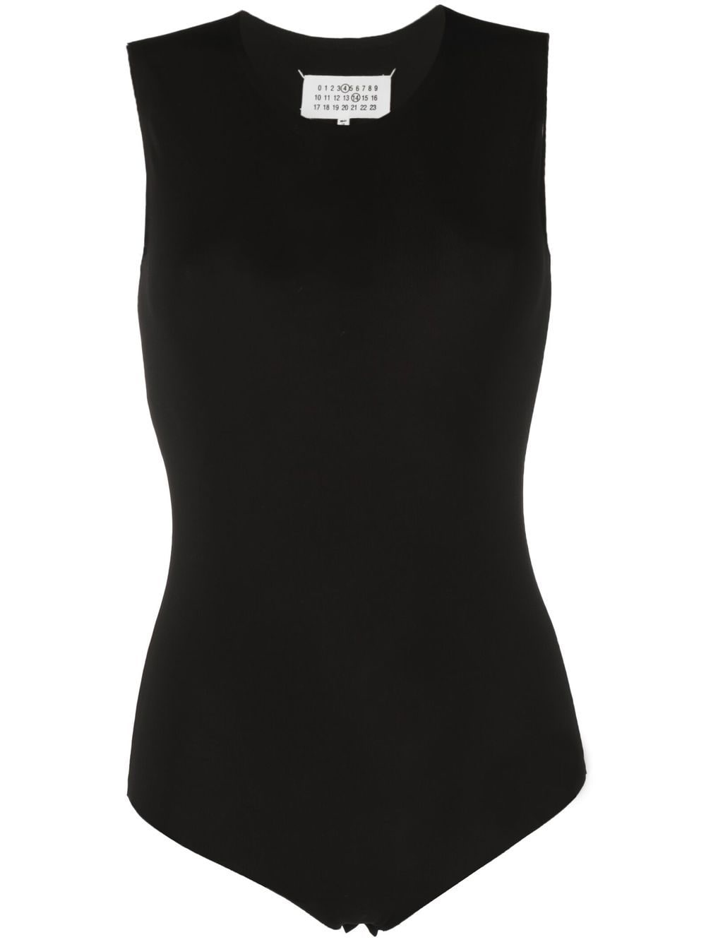 Shop Maison Margiela Round-neck Sleeveless Bodysuit In Schwarz