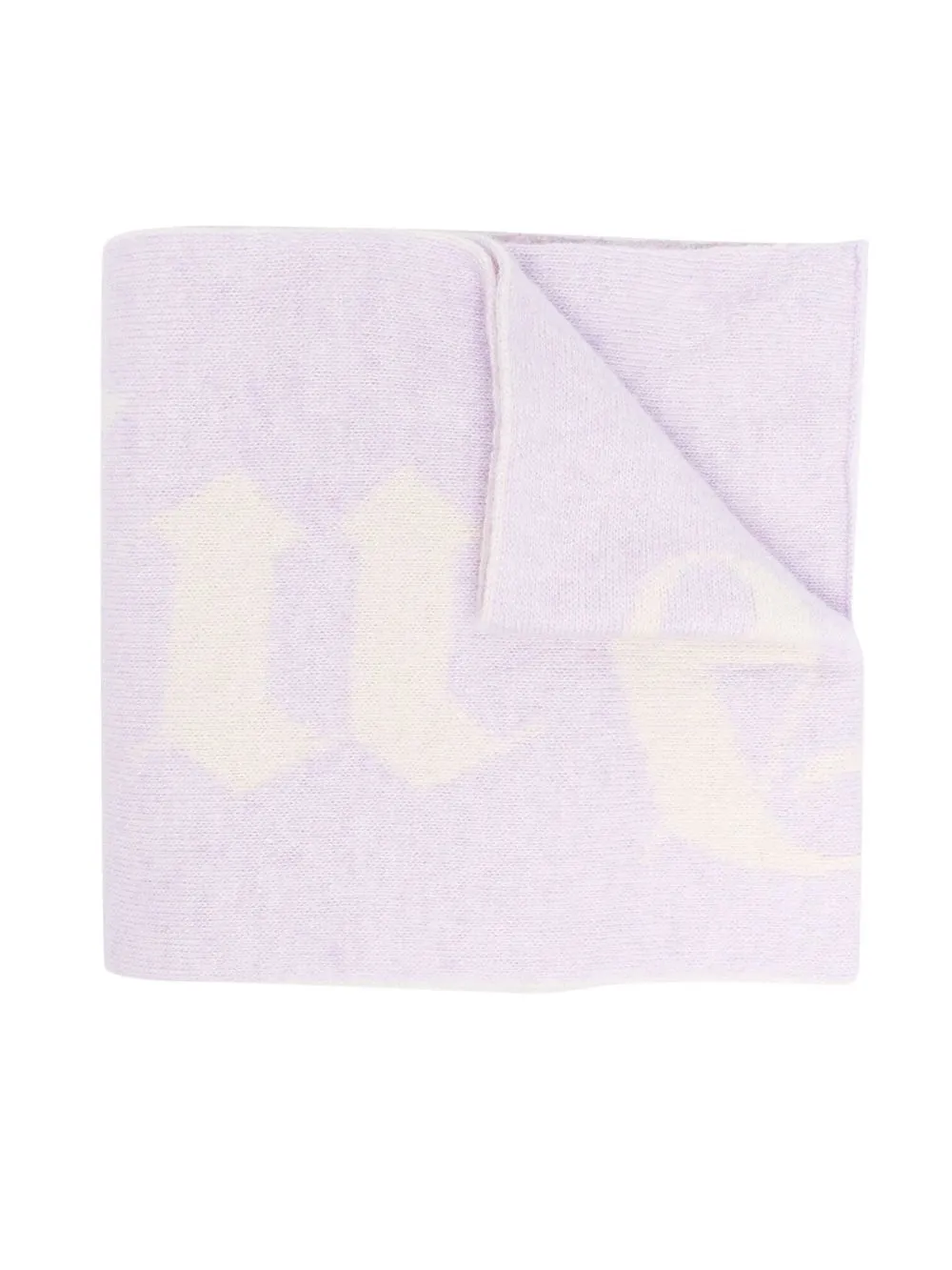 

Palm Angels Kids mascada tejida con logo en intarsia - Morado