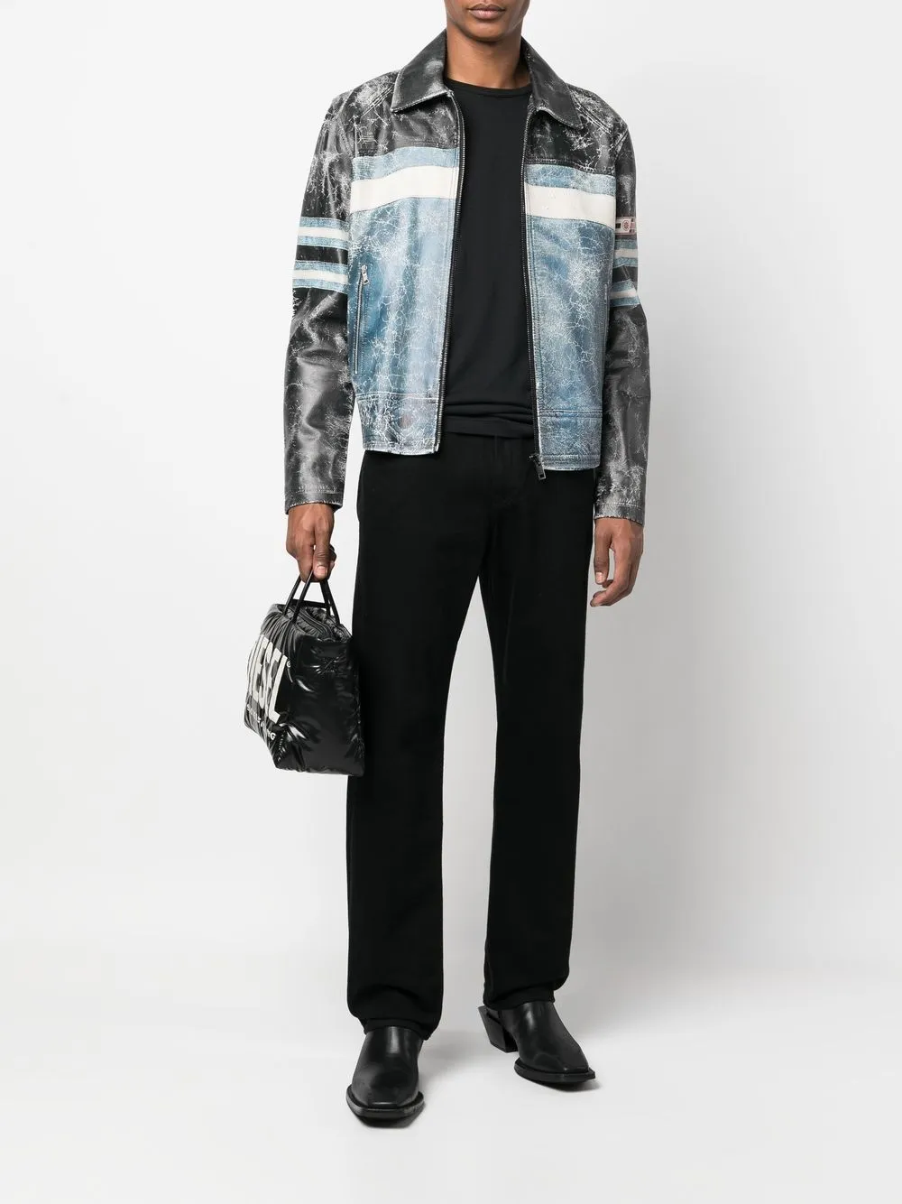 Diesel L-Prom trompe l'oeil print leather jacket | Leather Jackets | Image 2