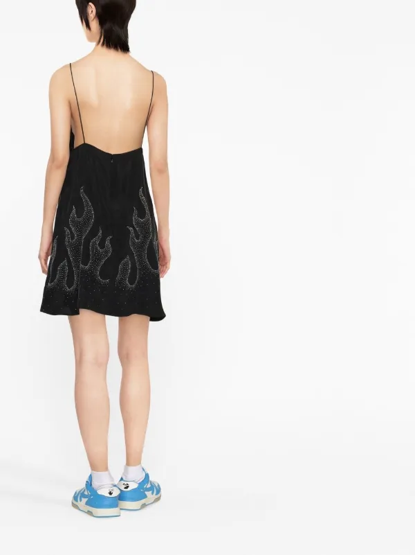 palm angels mini dress Palm Angels Flame-print Minidress