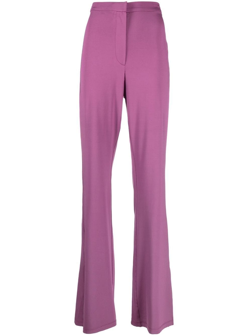 split-cuff high-waisted flared trousers