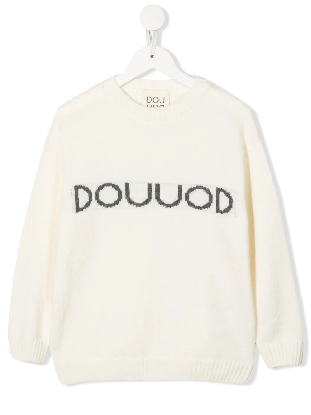 

Douuod Kids logo-print virgin wool jumper - Neutrals