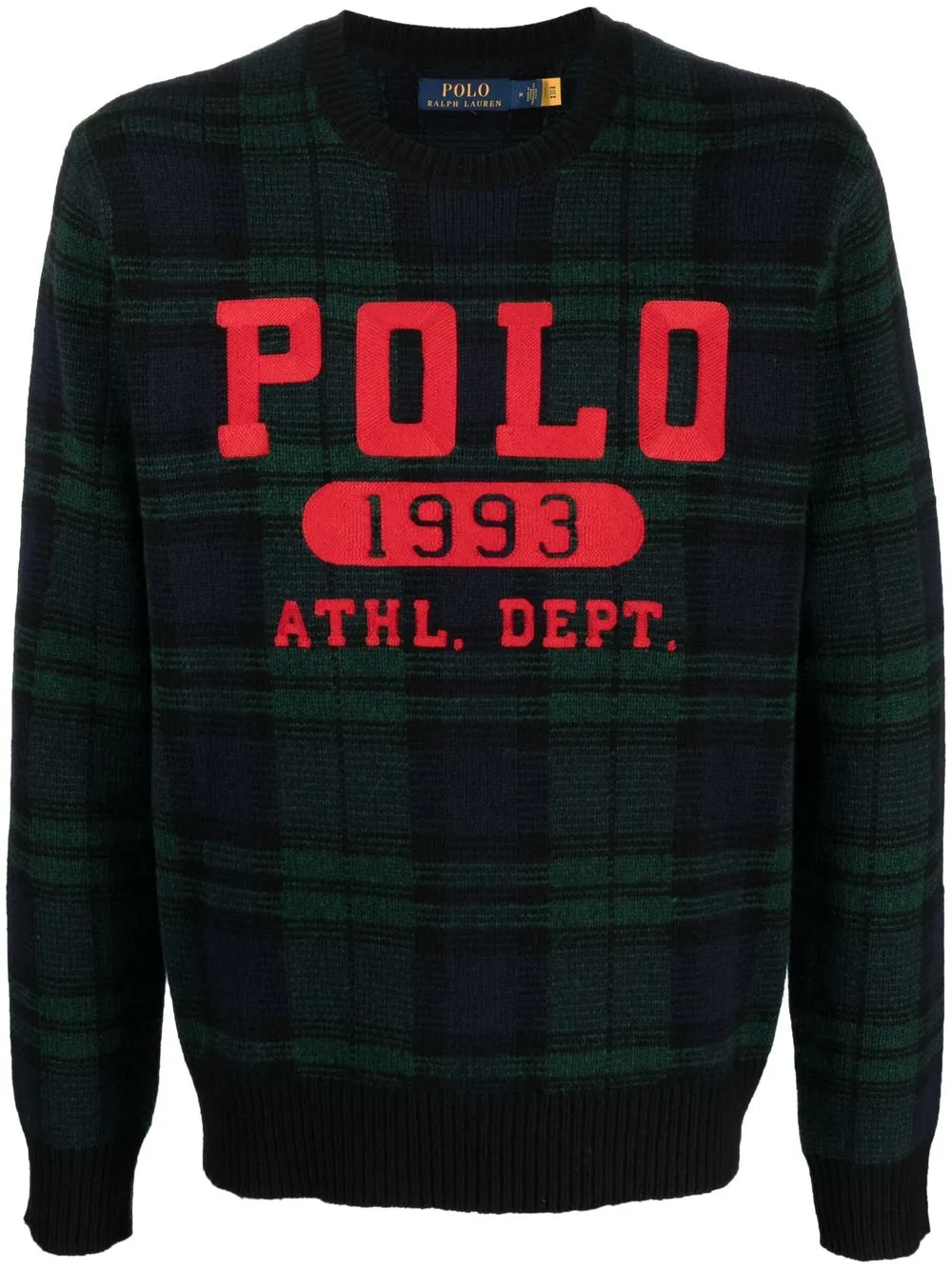 

Polo Ralph Lauren logo-embroidered tartan-print jumper - Blue