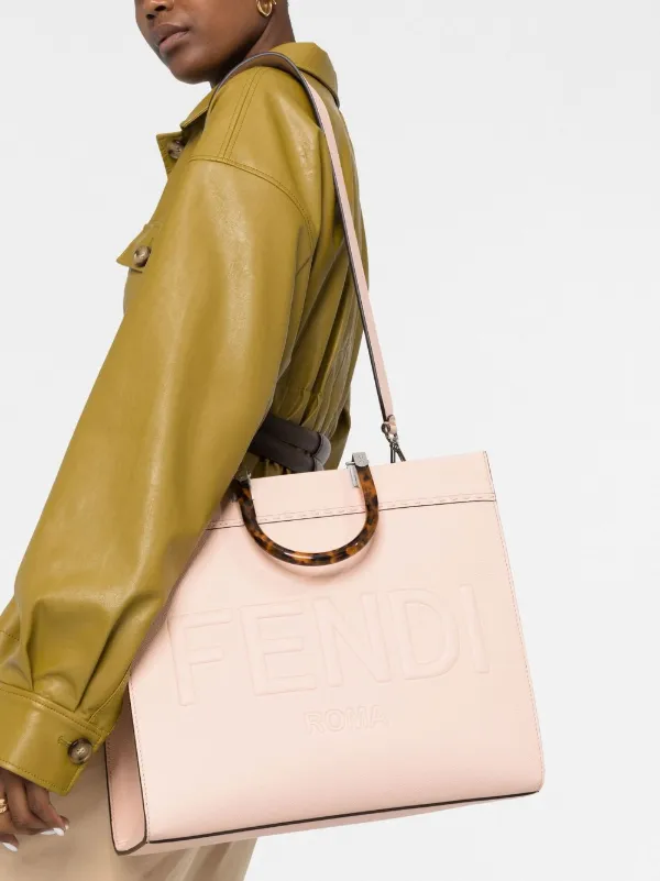 Fendi logo tote bag best sale