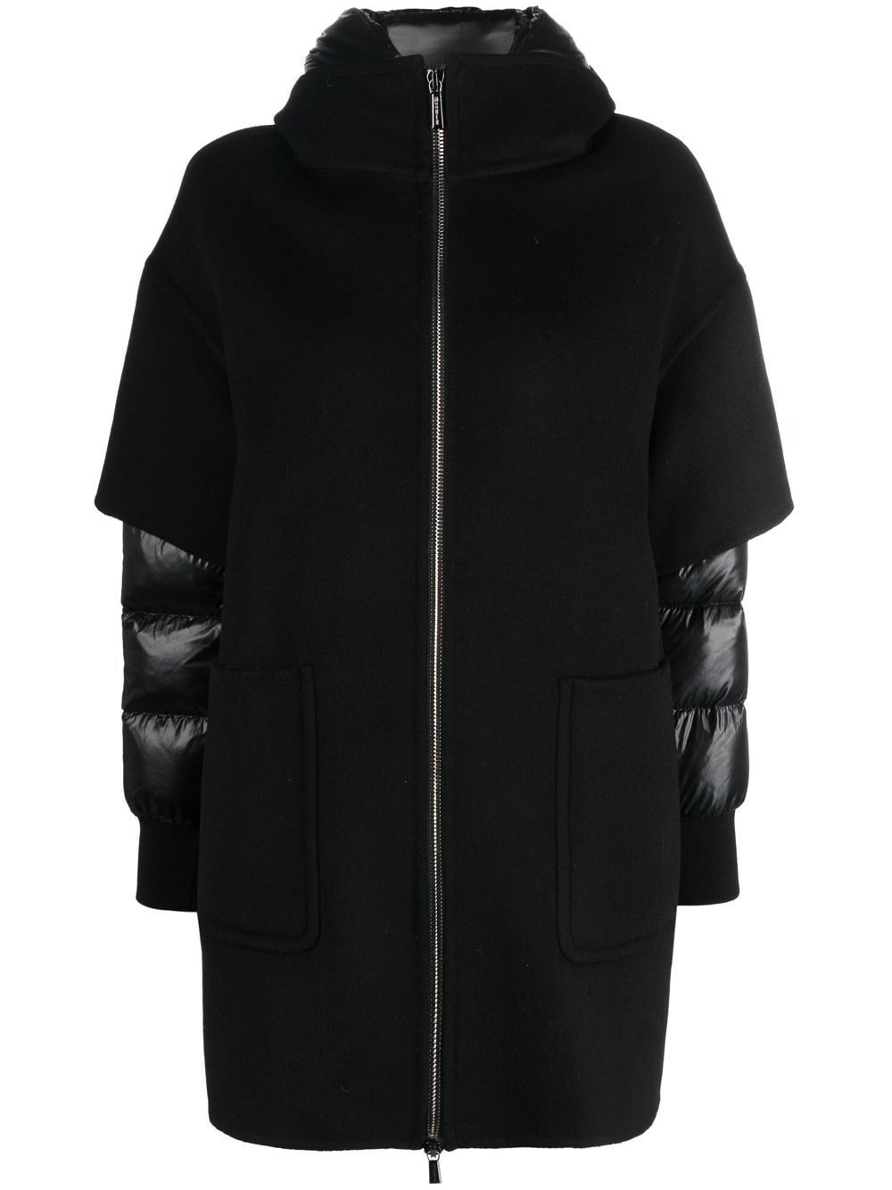 Moorer layered puffer coat - Black