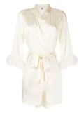 Gilda & Pearl waist-tied satin robe - White