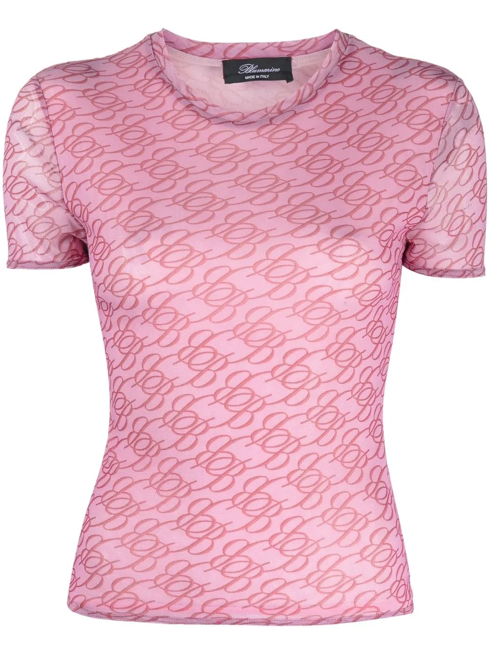 

Blumarine logo-print T-shirt - Pink