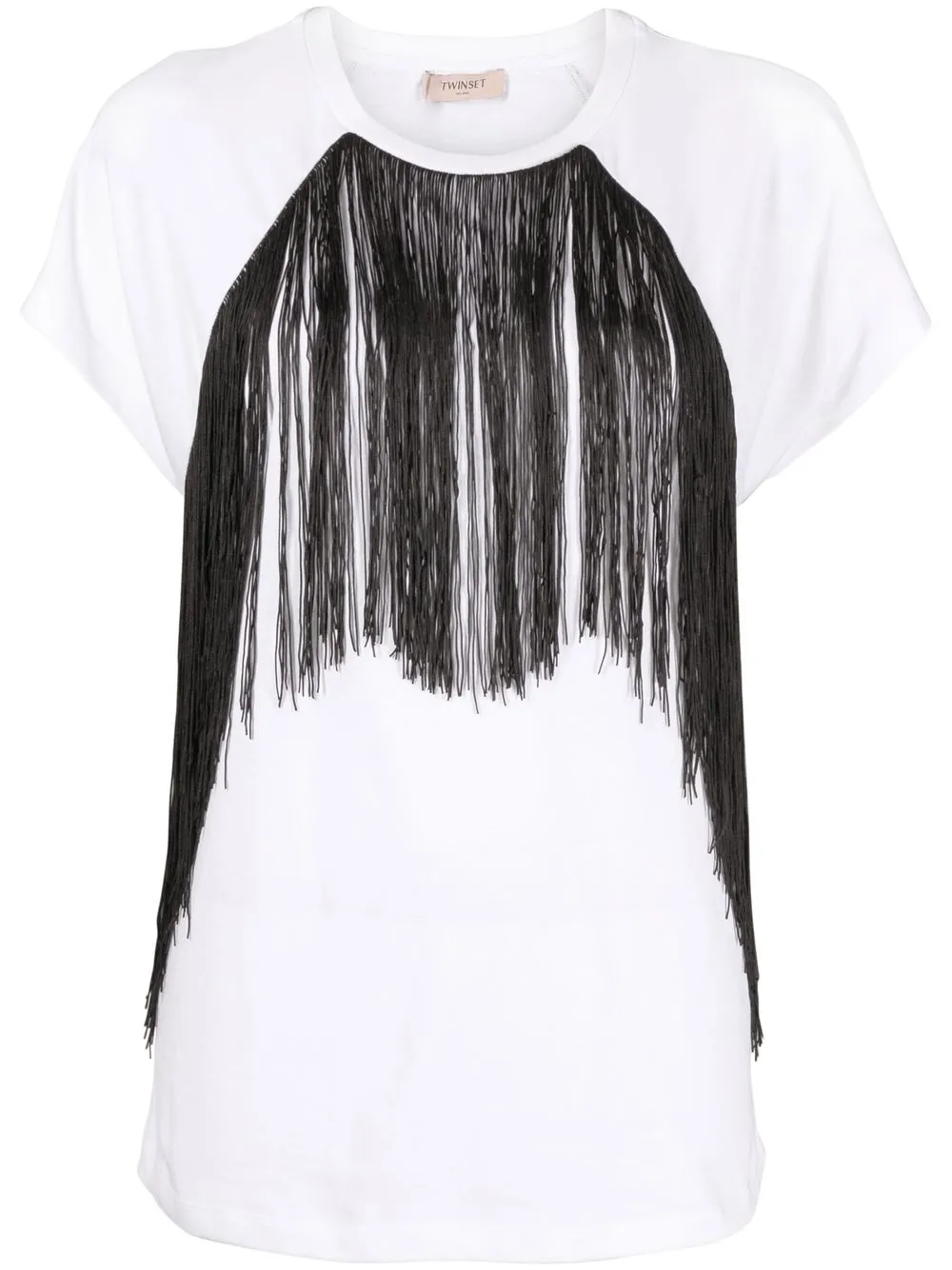 

TWINSET fringe-detail short-sleeve T-shirt - White