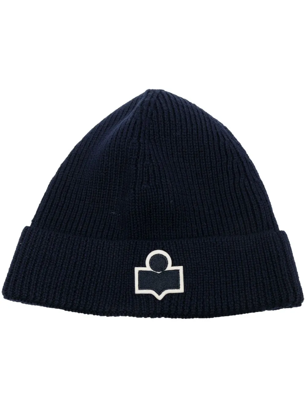 

Isabel Marant logo-patch merino beanie - Blue