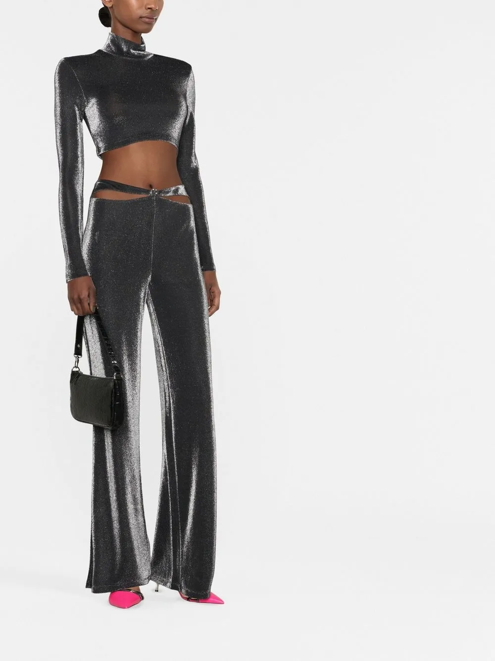 ROTATE Shiny Crop Top Farfetch