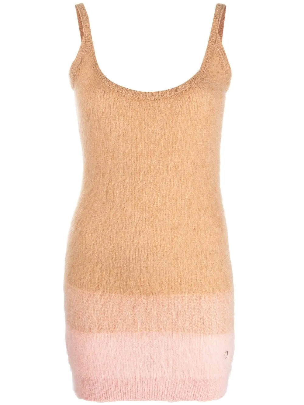 

Paco Rabanne two-tone knitted mini dress - Brown