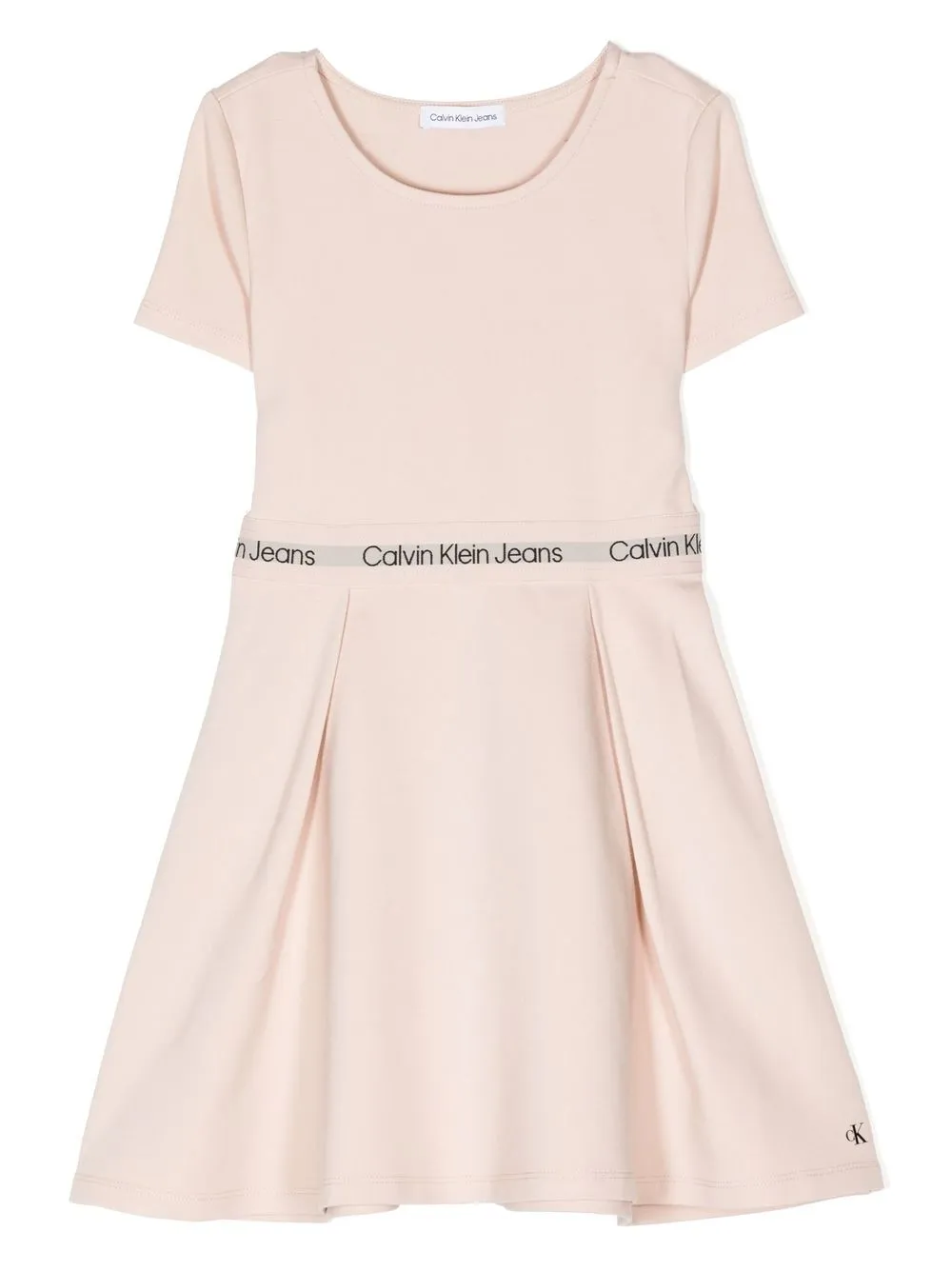 

Calvin Klein Jeans vestido con franjas del logo - Rosado