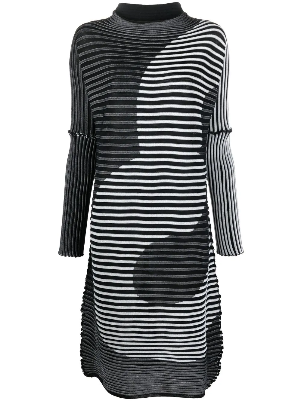 

Issey Miyake two-tone striped-knit dress - Black