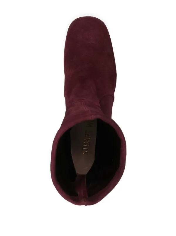 Stuart Weitzman Suede Platform 150mm Boots | Red | FARFETCH