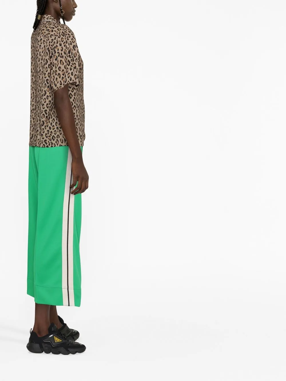  Palm Angels Hemd Mit Leoparden Print   Braun 
