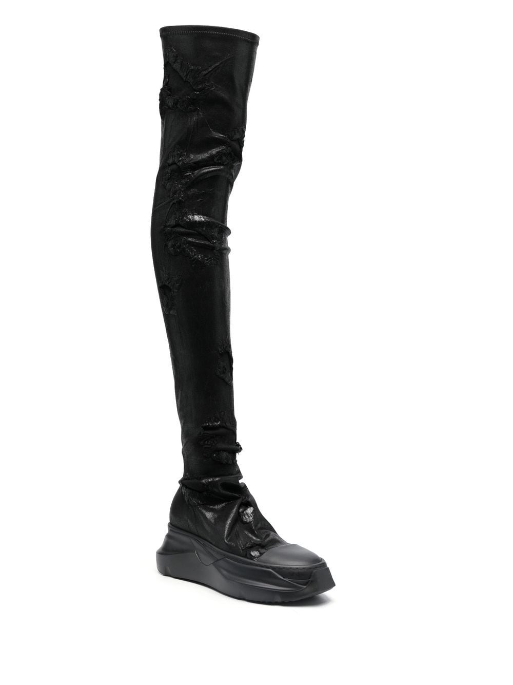 Rick Owens Drkshdw Leather Thigh-length Boots In Black | ModeSens