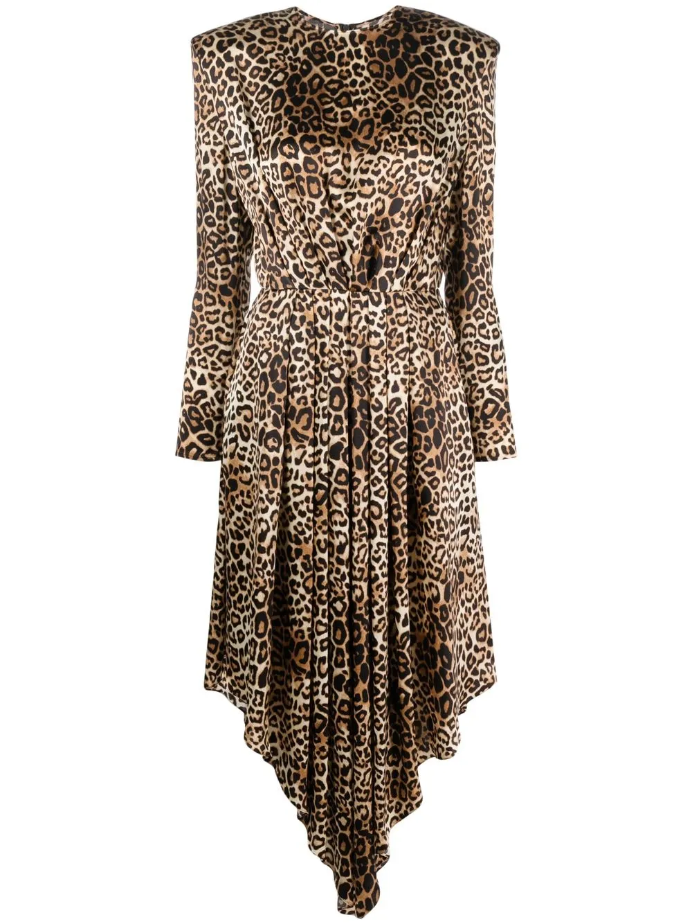 

Alexandre Vauthier leopard-print asymmetric silk dress - Black