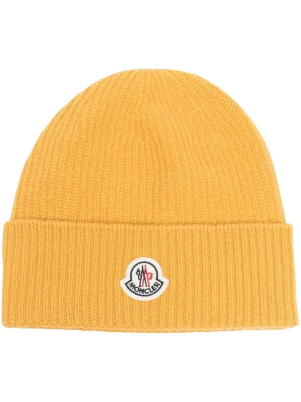 Moncler logo-patch Knit Wool Beanie - Farfetch