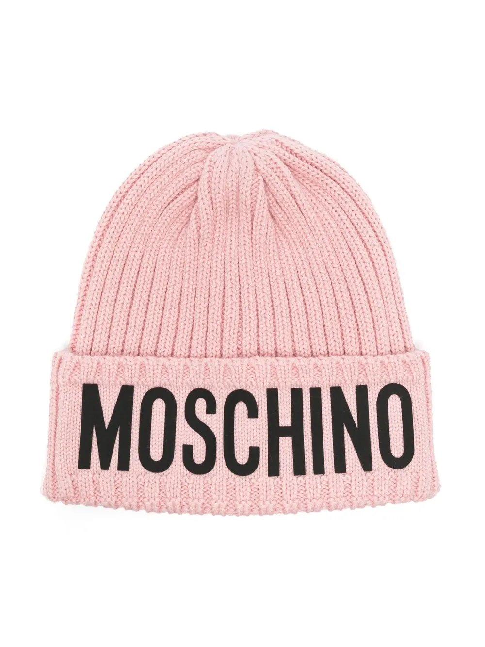 

Moschino Kids gorro tejido de canalé - Rosado