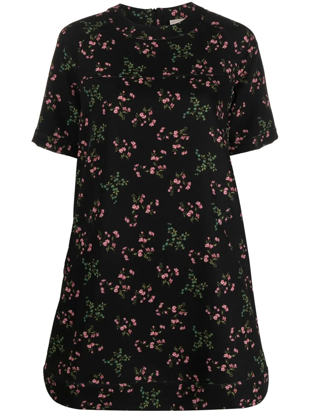 

Semicouture vestido corto con estampado floral - Negro