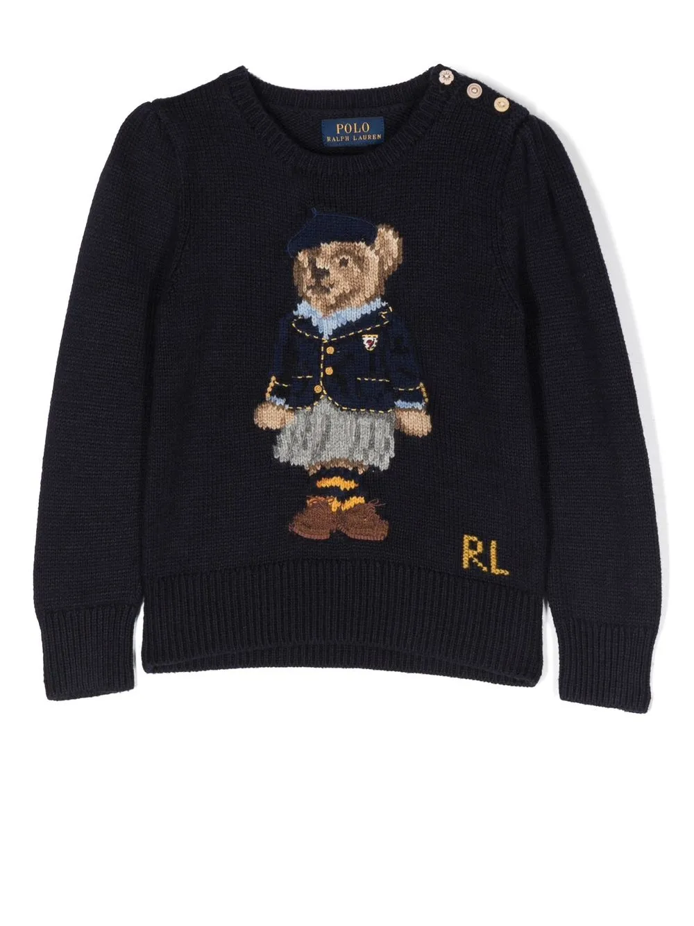 

Ralph Lauren Kids suéter tejido con motivo Polo Bear - Azul