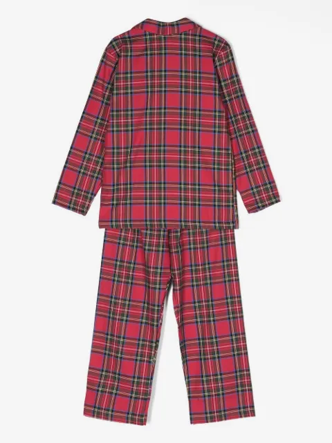 La Perla Kids 타탄 롱슬리브 파자마