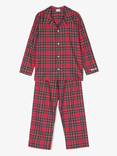 La Perla Kids tartan long-sleeve pyjamas 