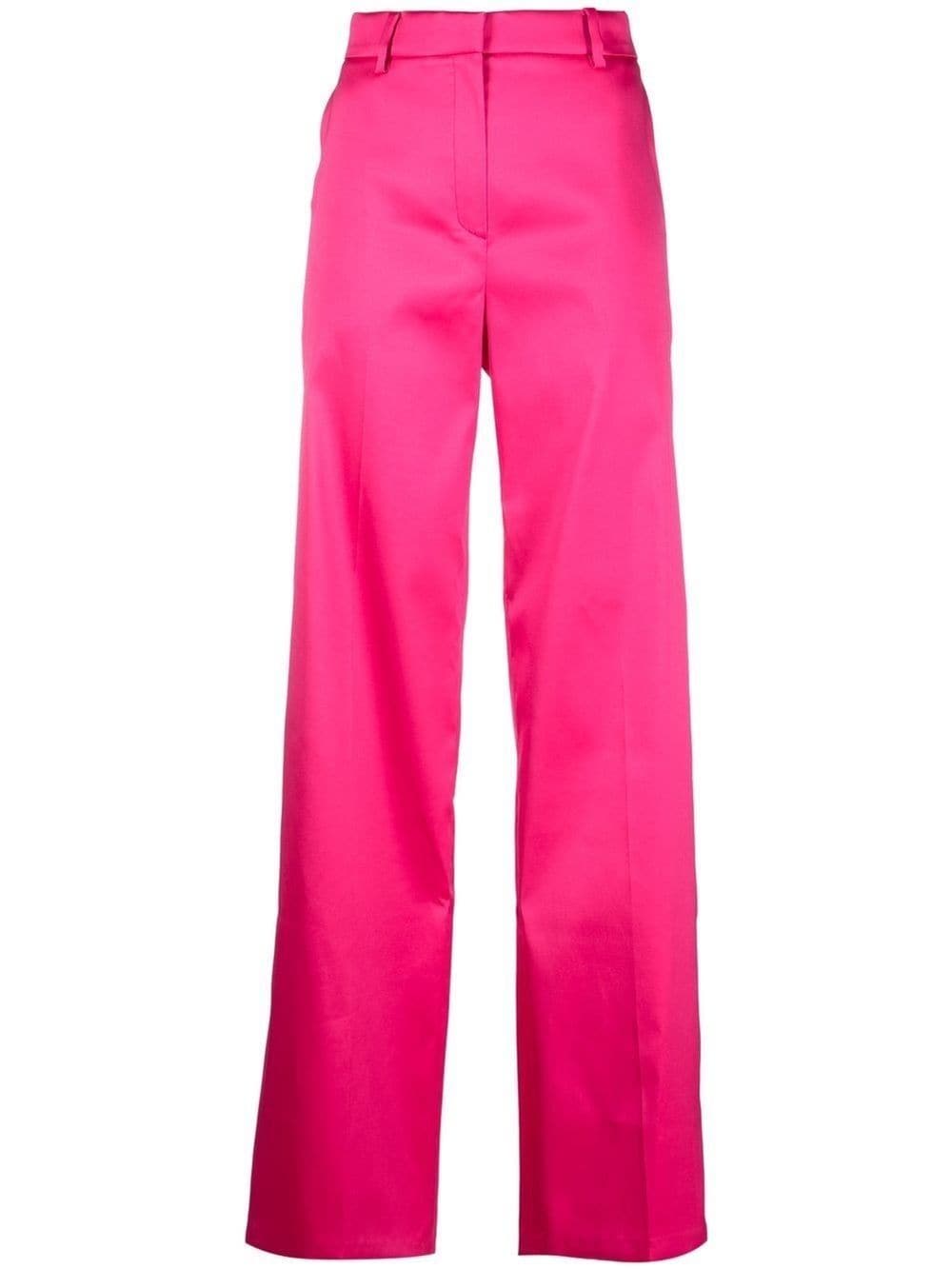 Shop Magda Butrym Two-pocket Flared Tailored Trousers In Pink