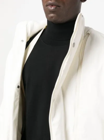 Stone Island Shadow Project Off-Centre Fastening Bomber Jacket - White