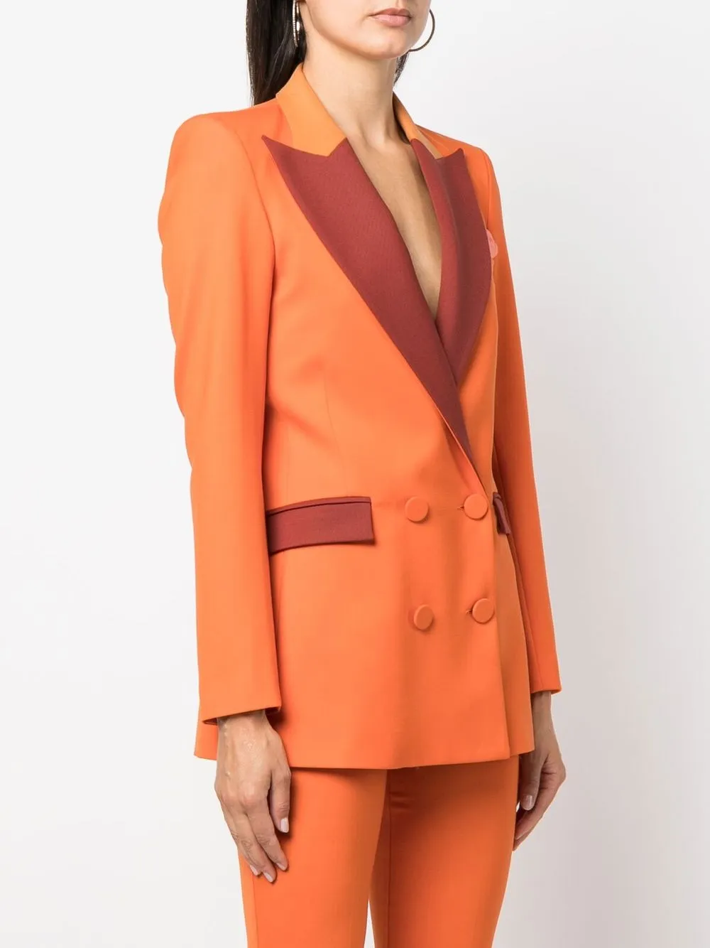 Hebe Studio Two tone Double breasted Blazer Farfetch