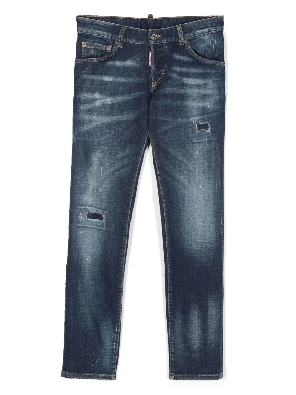 

Dsquared2 Kids jeans slim con detalles desgastados - Azul