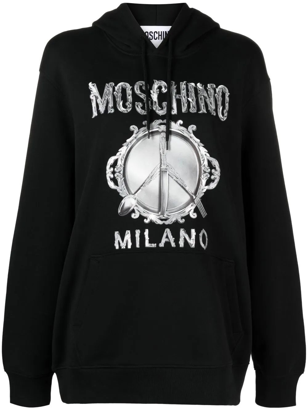 

Moschino cutlery-logo cotton hoodie - Black