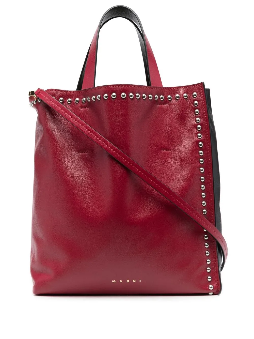 

Marni two-tone leather tote bag - Red