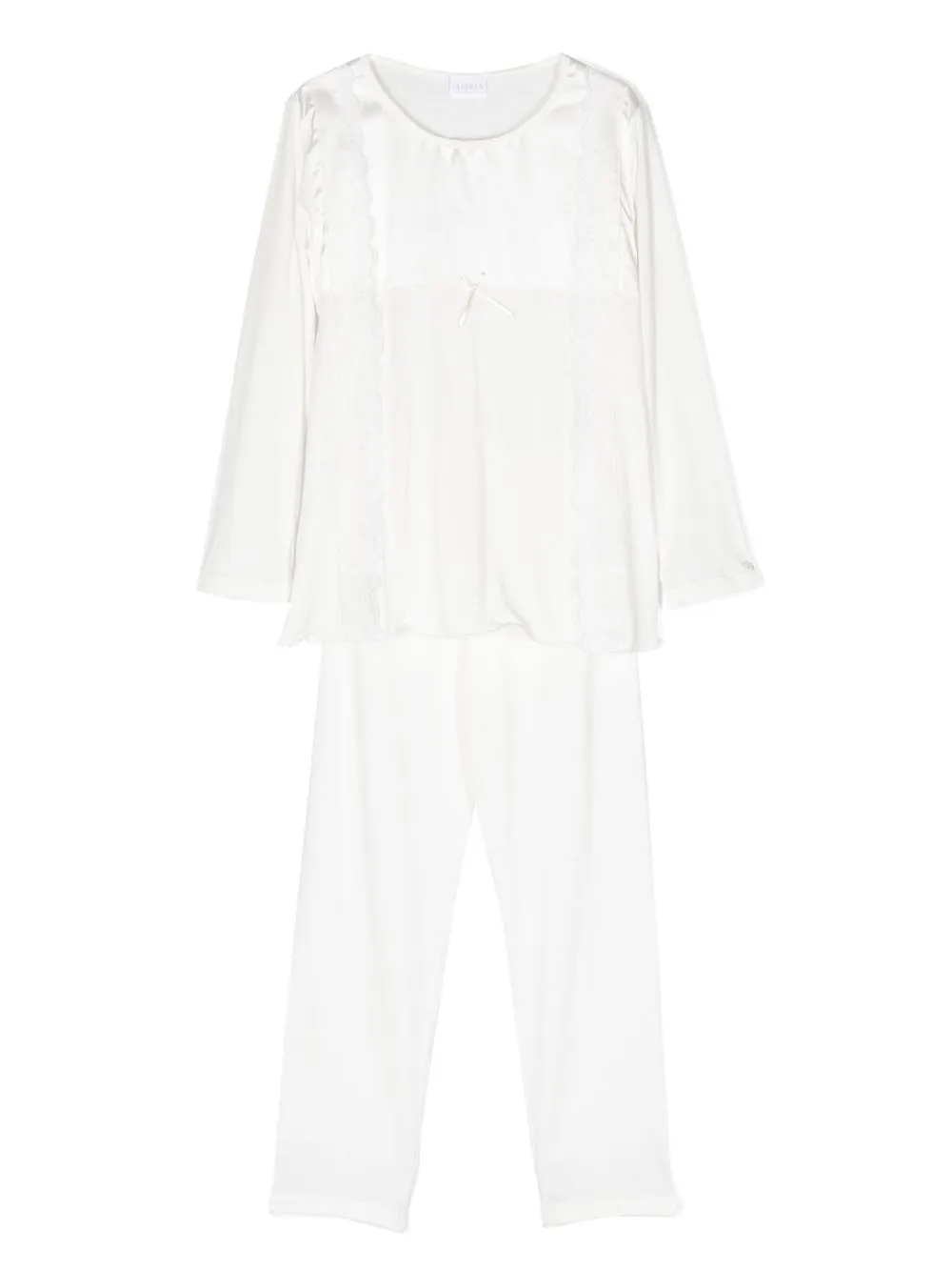 

La Perla Kids pijamas con ribete de encaje - Blanco