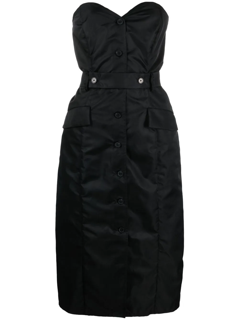 

REMAIN buttoned sweetheart neck dress - Black