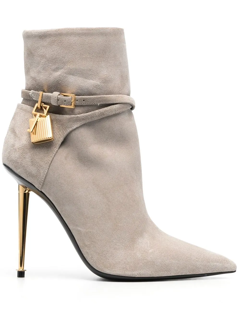 

TOM FORD padlock-detail 105mm heel boots - Neutrals