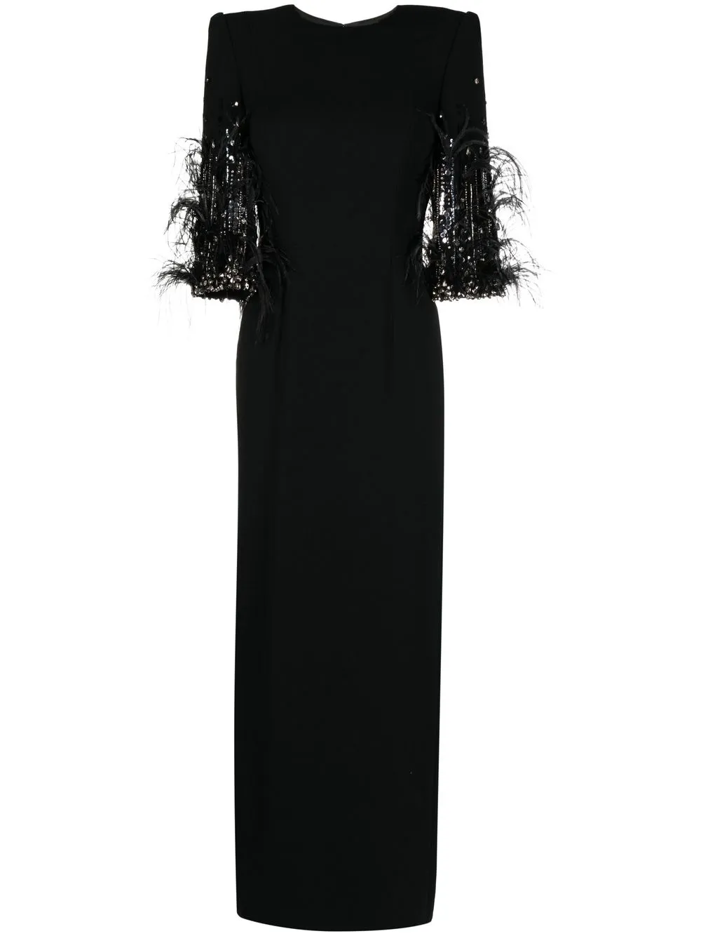 

Jenny Packham Hummingbird feather-embellished dress - Black