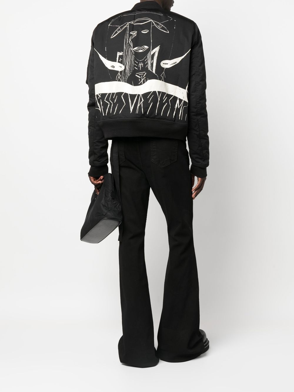 Rick Owens DRKSHDW Bomberjack met print - Zwart