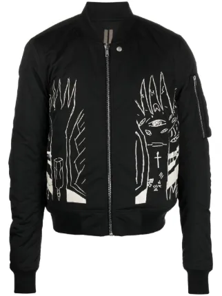 Rick Owens DRKSHDW illustrated-motif Bomber Jacket - Farfetch