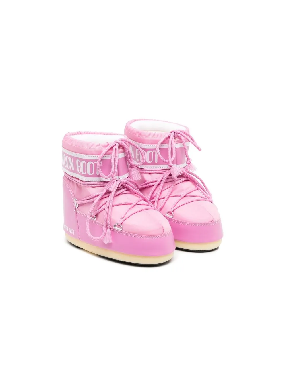 

Moon Boot Kids botines con agujetas y logo estampado - Rosado