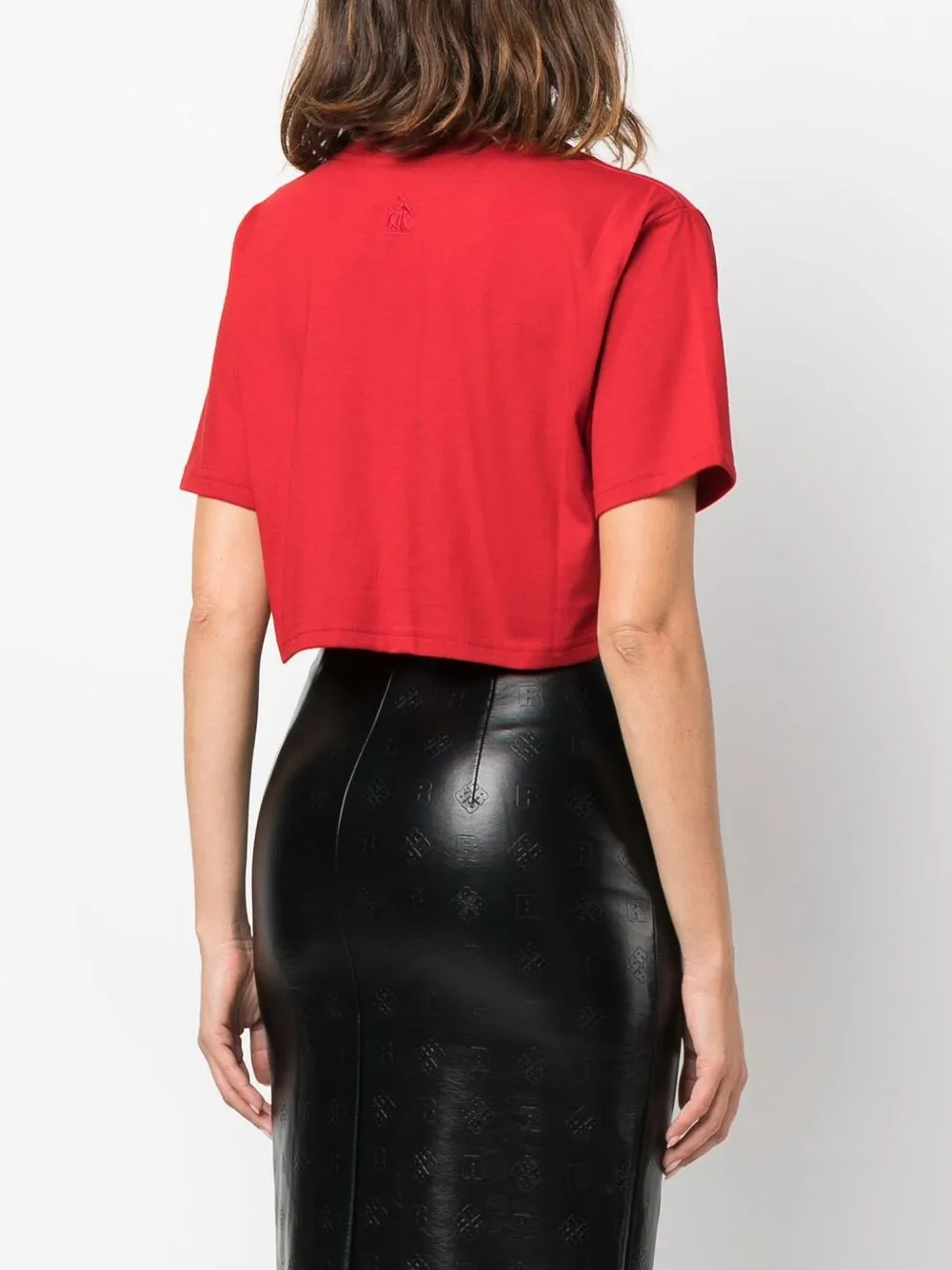 image 4 of lanvin logo刺绣短款t恤