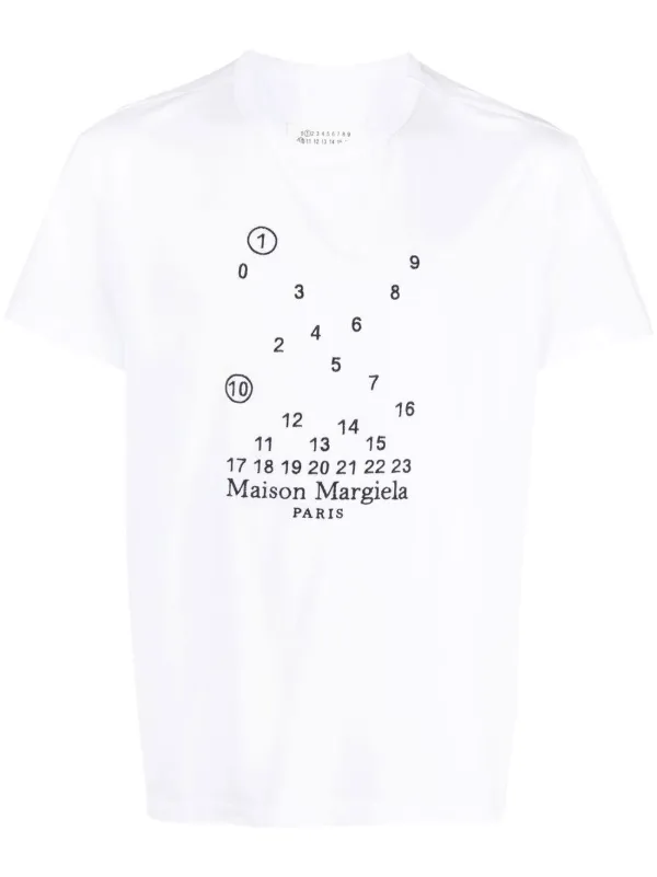 Maison Margiela Numeric logo-embroidered T-shirt - Farfetch