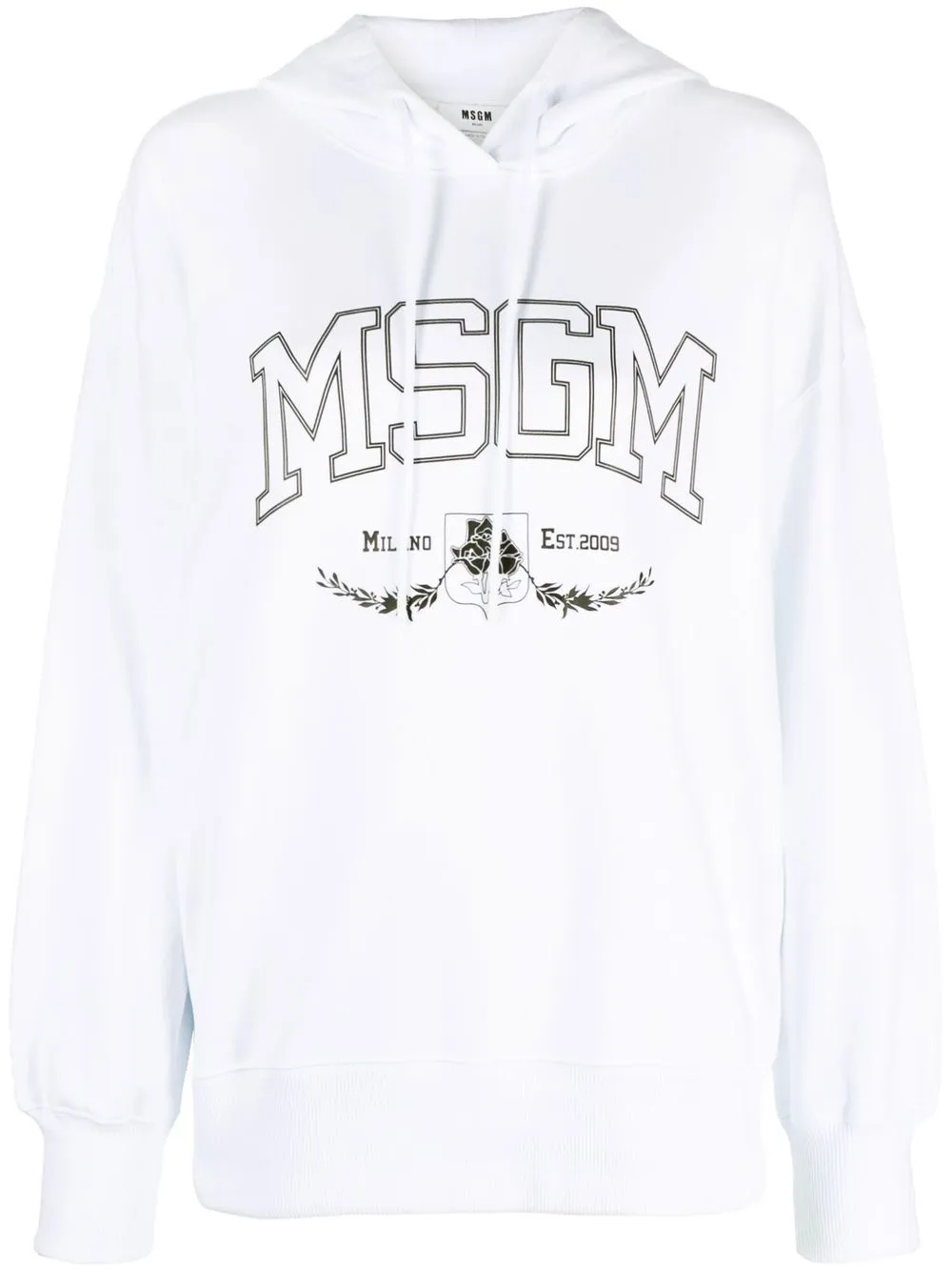 

MSGM hoodie College con logo holgado - Blanco