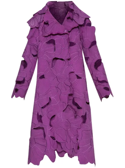 Oscar de la Renta single-breasted cut-out coat