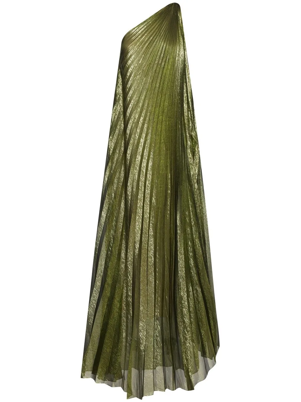 

Oscar de la Renta one-shoulder pleated gown - Green