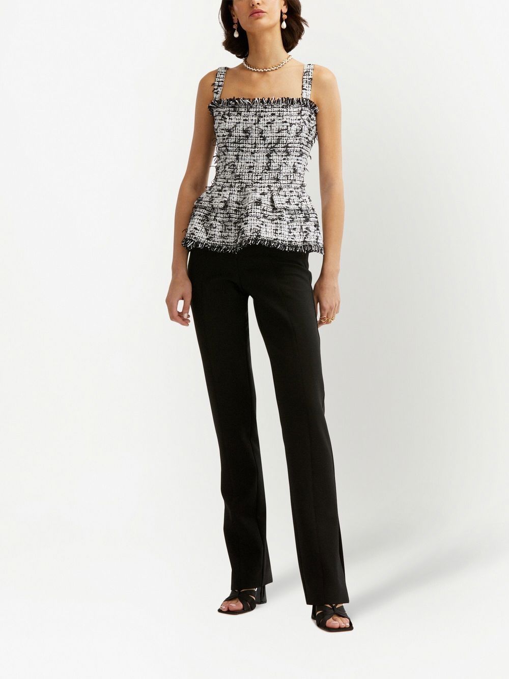 Oscar De La Renta square-neck Peplum Top - Farfetch