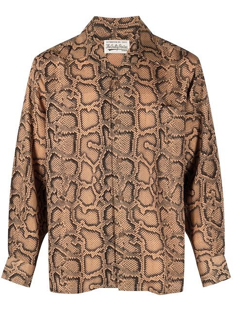 WACKO MARIA python-print button-up shirt